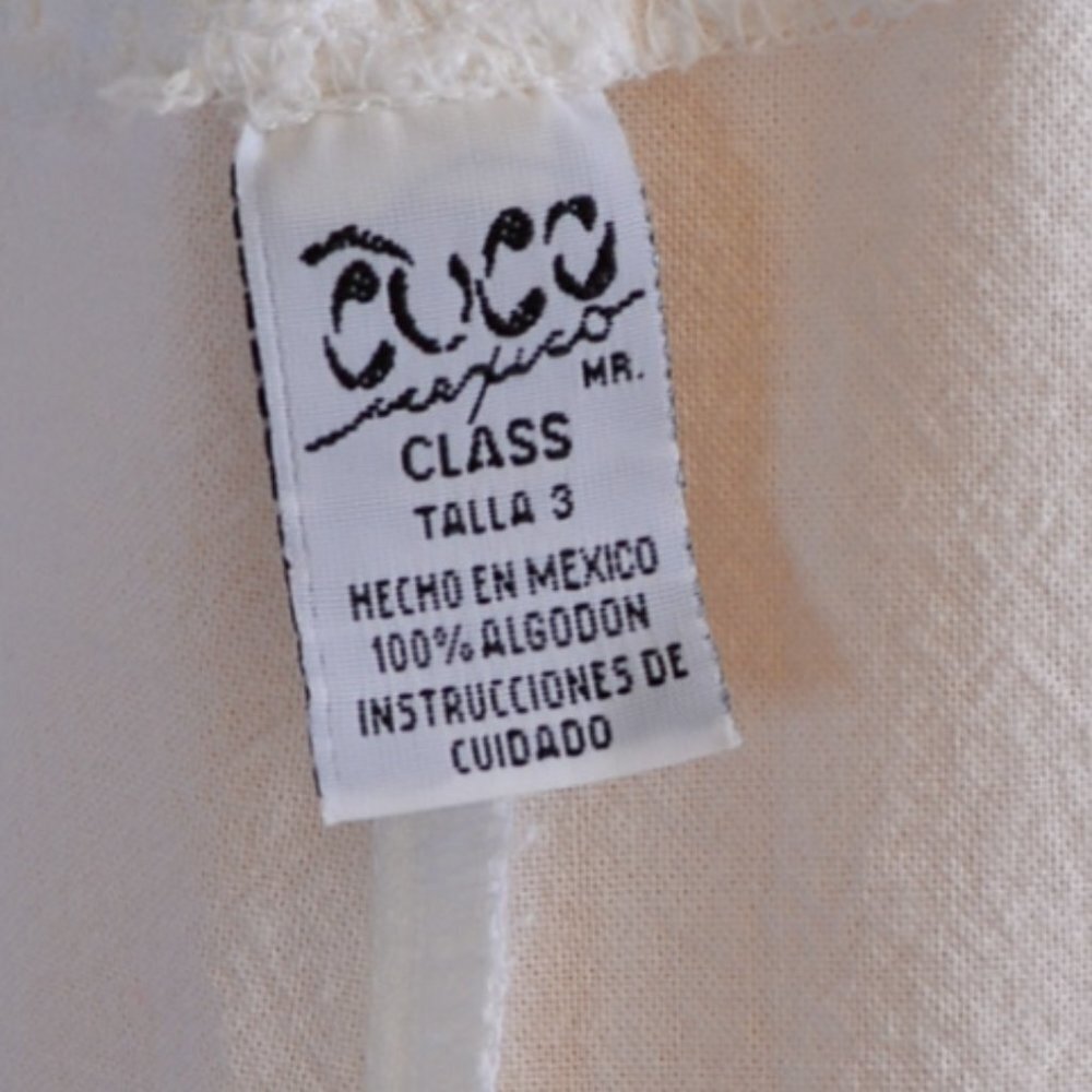 Cuco Mexico Class White Ivory Mesh Dress Spaghetti Straps Cotton Size M - L NWOT - Picture 9 of 13